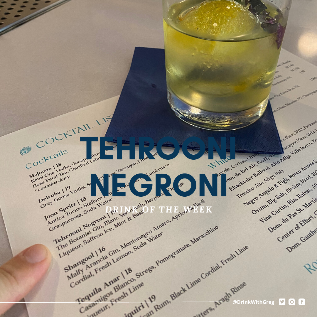 Cocktail of the Week - The Tehrooni Negroni